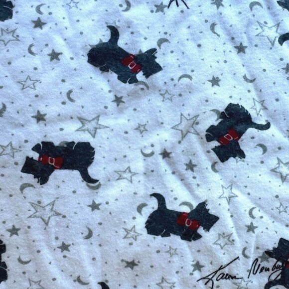 Vintsge Karen Neuburger 2000 Scottie Dog Fabric White Flannel 36 in W x … - Picture 7 of 12